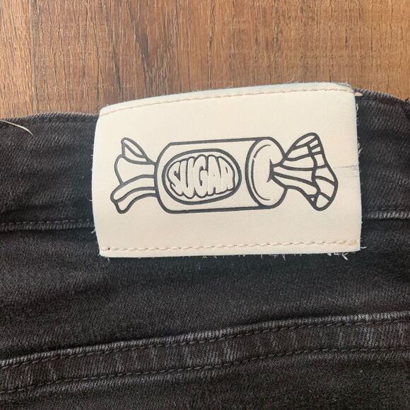 Sugarhill Malice Skinny Jeans Destroyed Black Red Hip Hop Grunge Dark 32x32 - Picture 11 of 16